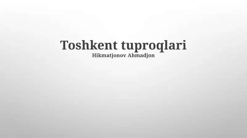 Toshkent tuproqlari