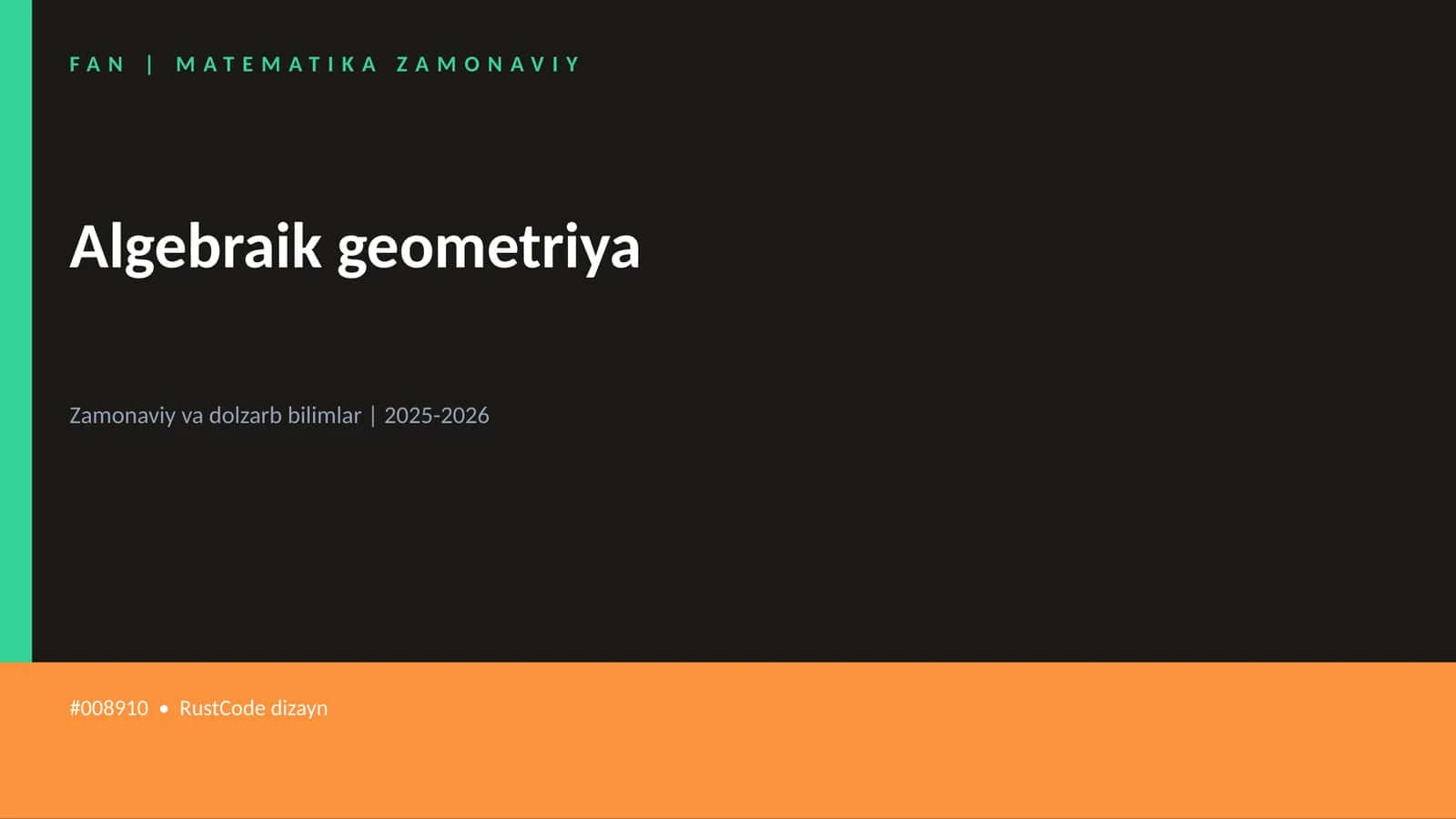 FAN | MATEMATIKA ZAMONAVIY