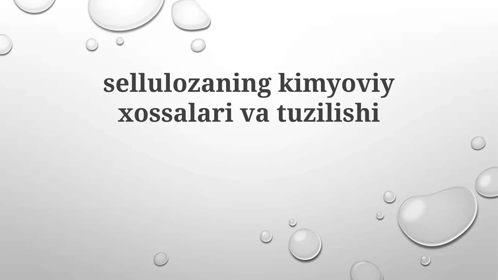 sellulozaning kimyoviy tuzilishi