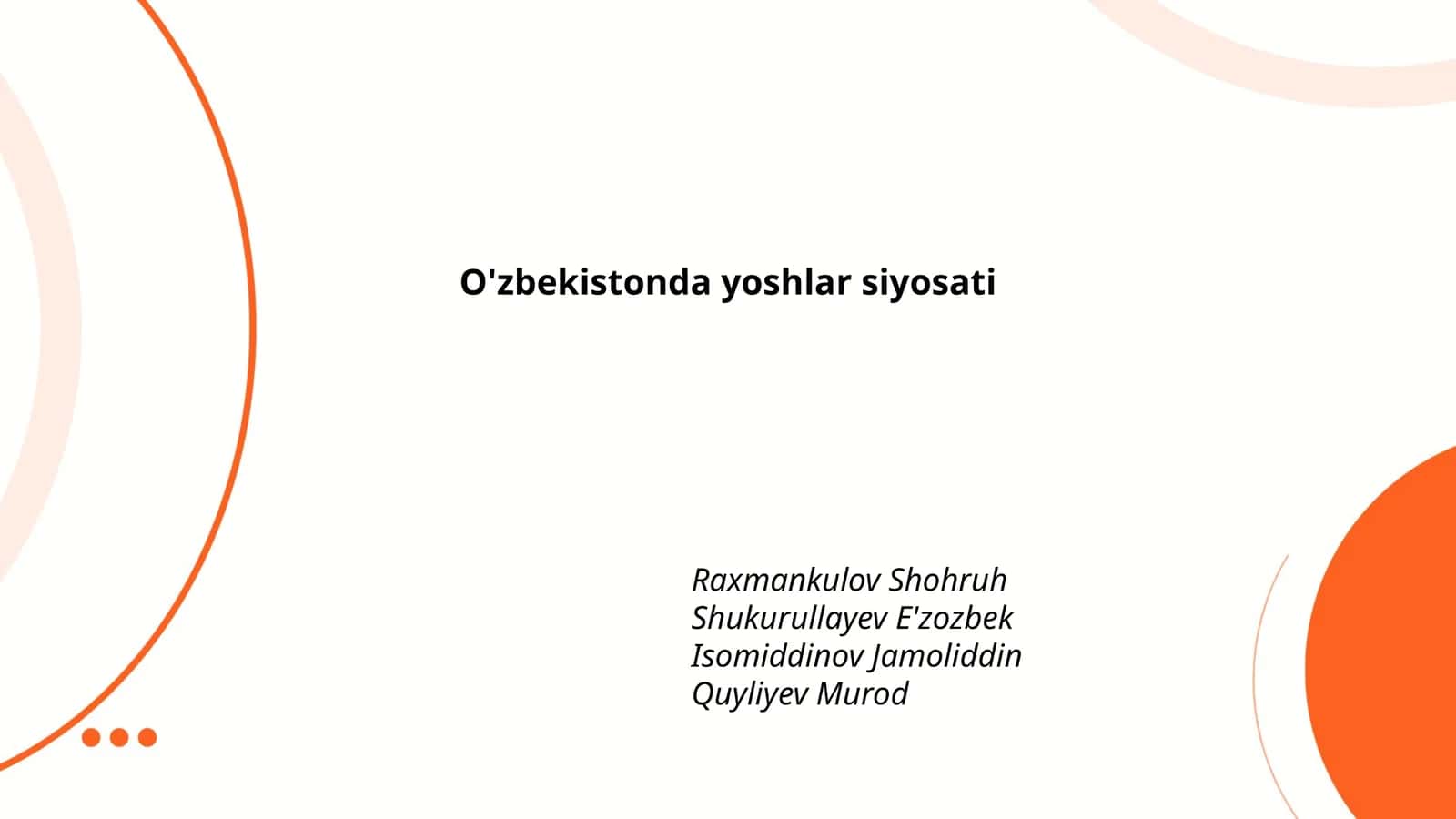 O'zbekistonda yoshlar siyosati