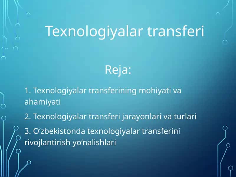 Texnologiyalar transferi
