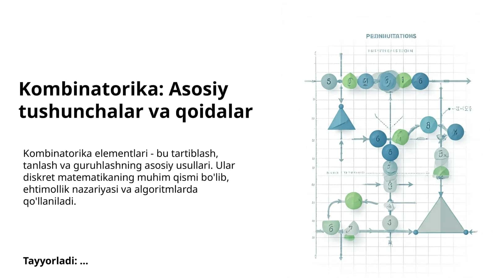 Kombinatorika: Asosiy tushunchalar va qoidalar