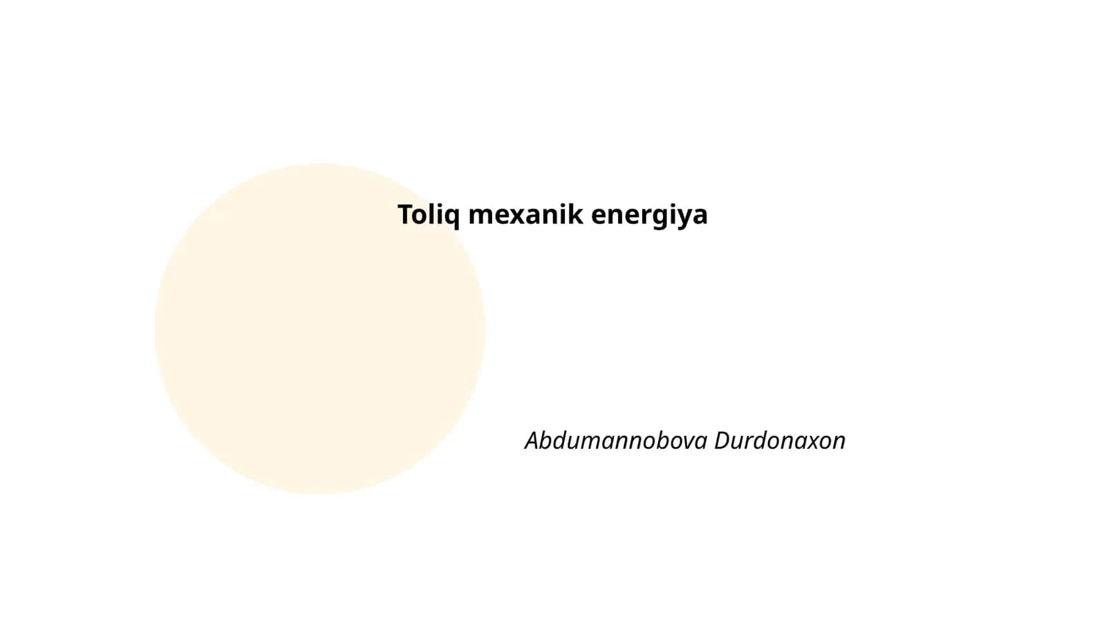 Toliq mexanik energiya