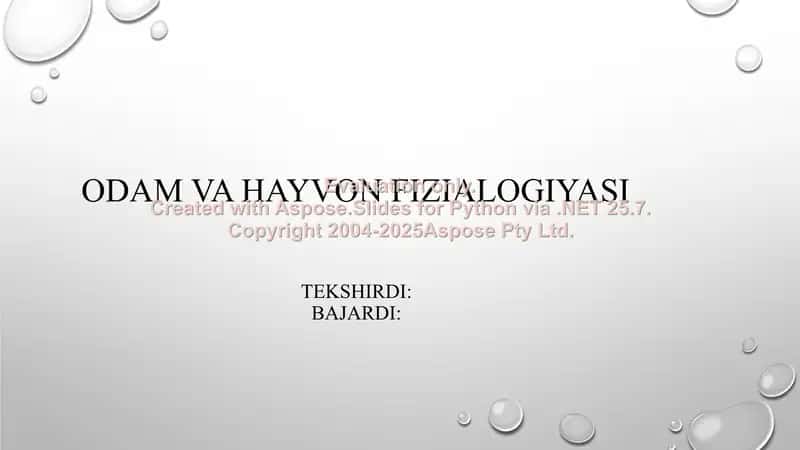 Odam va hayvon fizialogiyasi