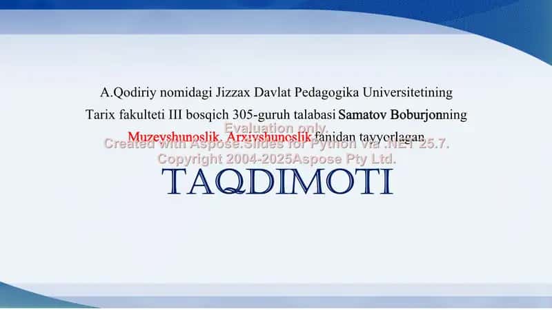 Mustaqil O’zbekistonda muzeyshunoslikni rivojlanishi
