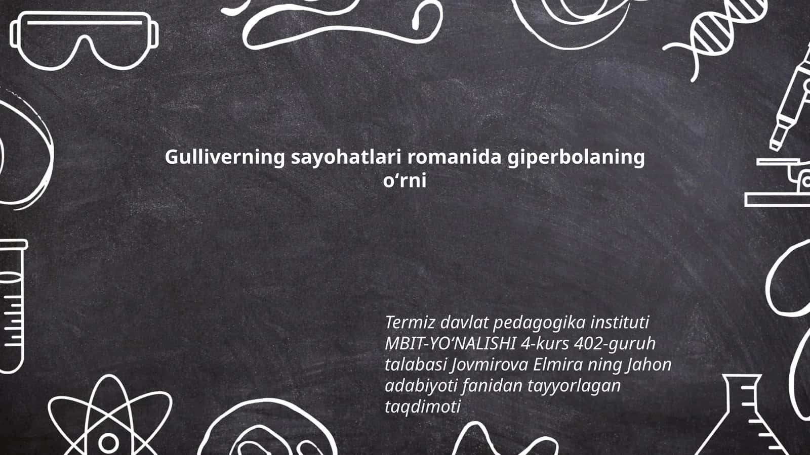 Jahon adabiyoti fanidan tayyorlagan taqdimoti