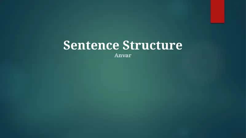 Sentence Structure