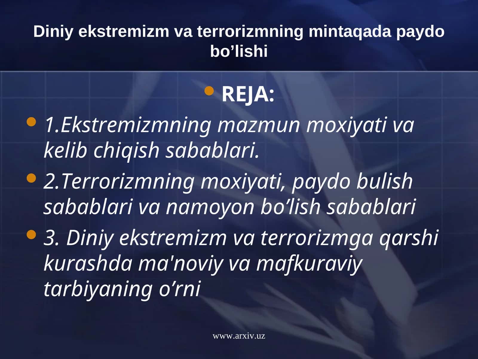 Ekstremizm va terrorizmning paydo bo’lishi
