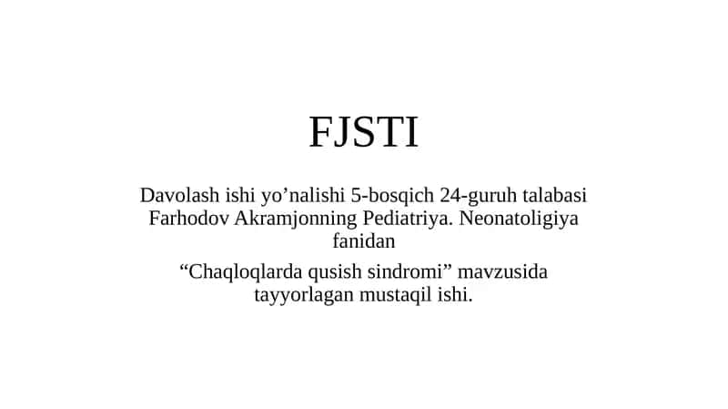 "Chaqloqlarda qusish sindromi"