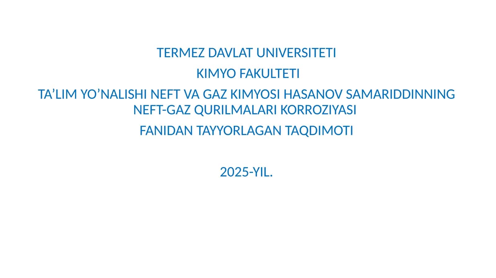 Neft-Gaz Qurilmalari Korroziyasi