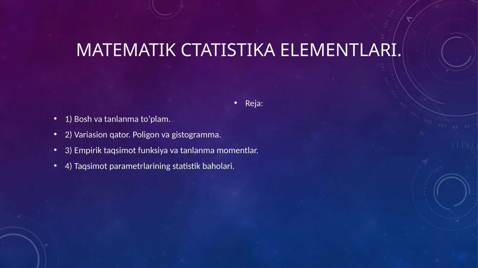 Matematik Statistika Elementlari