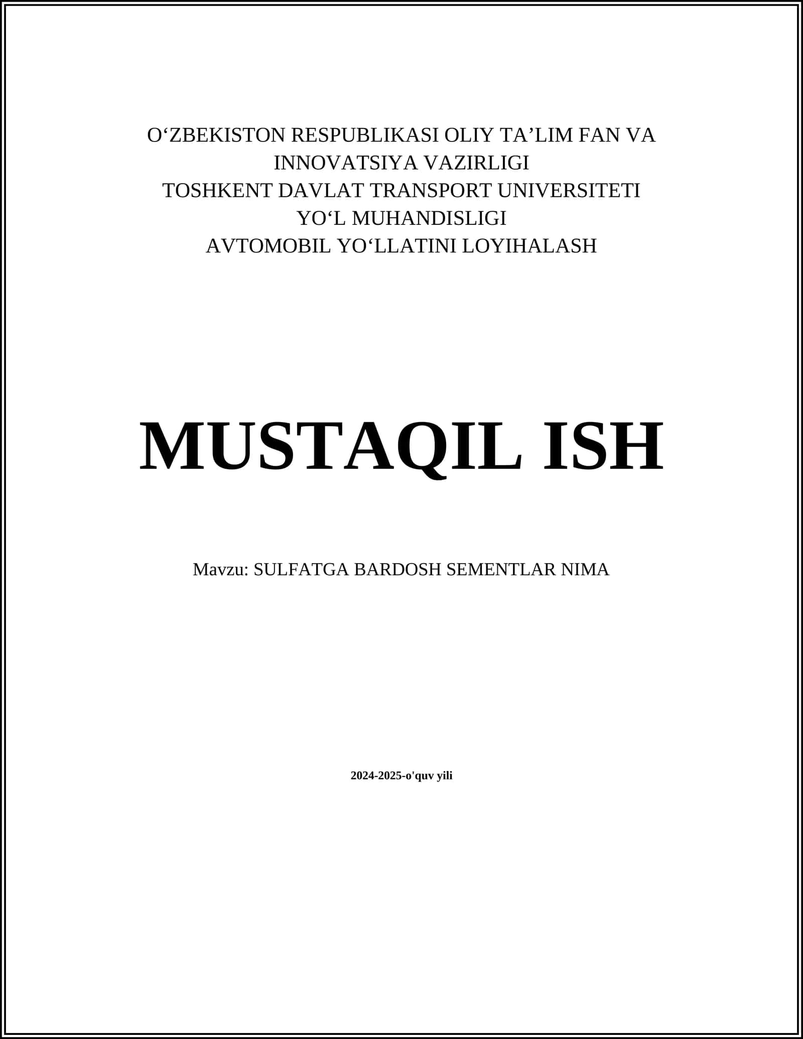 Sulfatga bardosh sementlar