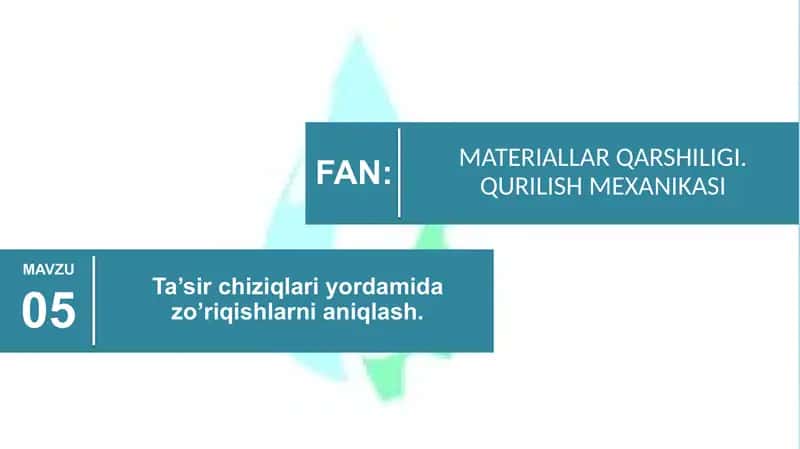 Ta’sir chiziqlari yordamida zo’riqishlarni aniqlash