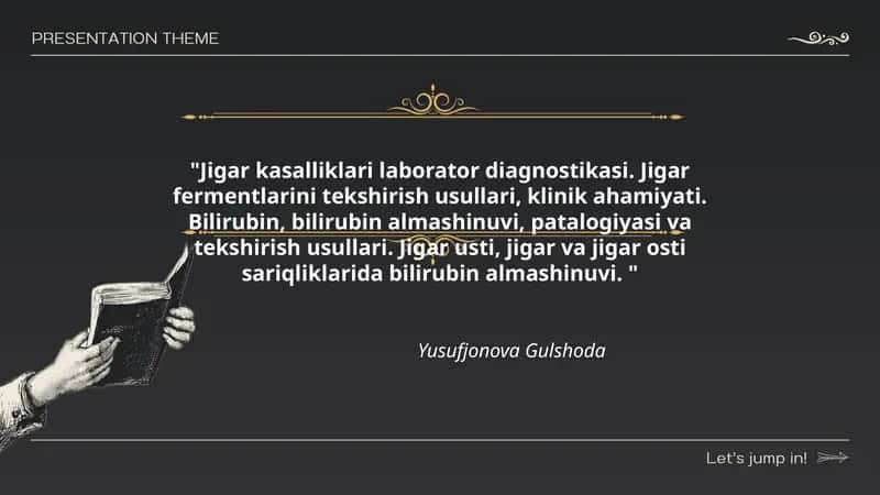 Jigar kasalliklari laborator diagnostikasi