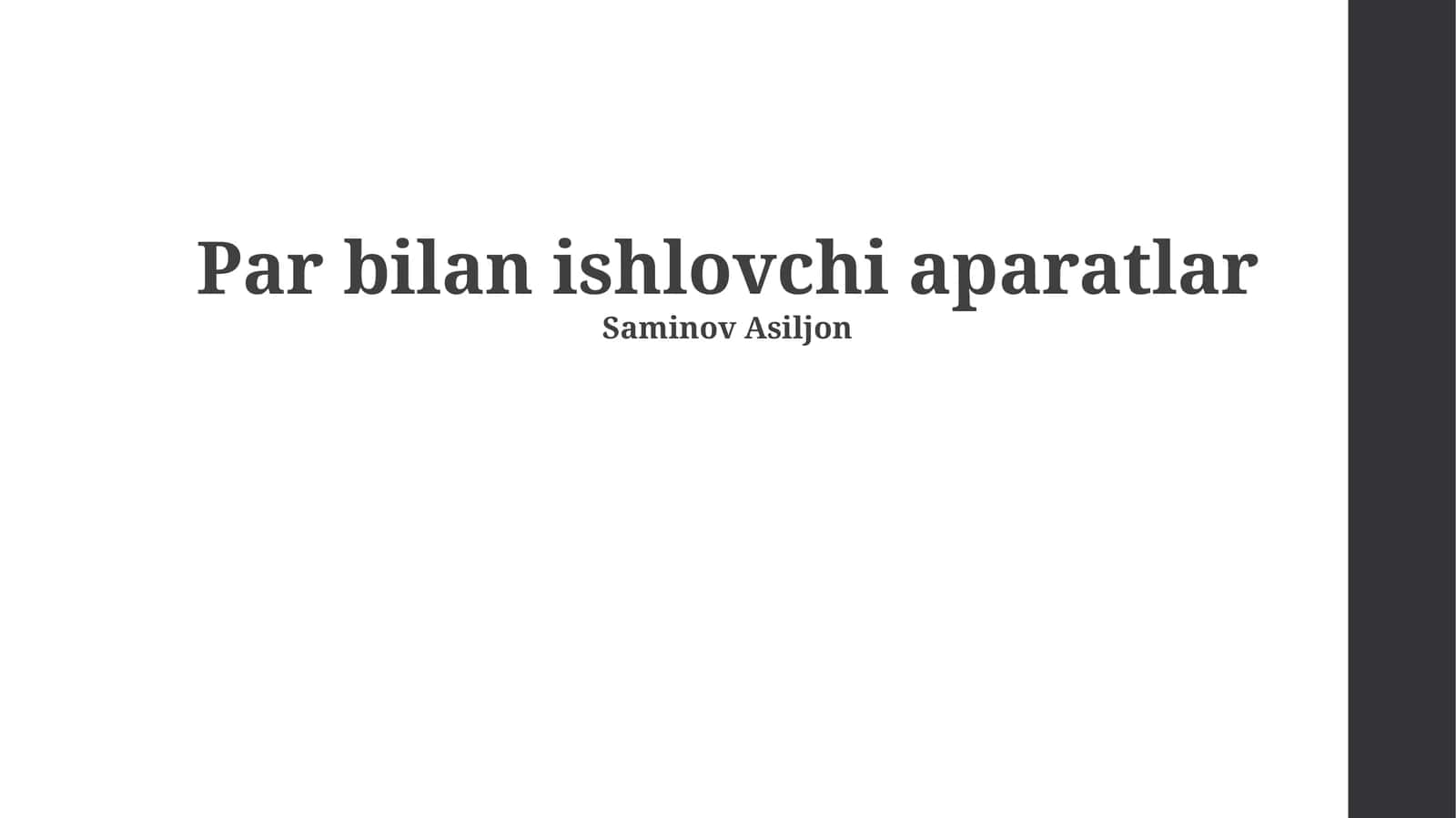 Parametrli Qayta Ishlash Bloki