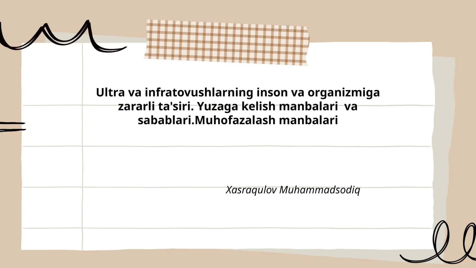 Ultra va Infratovushlar