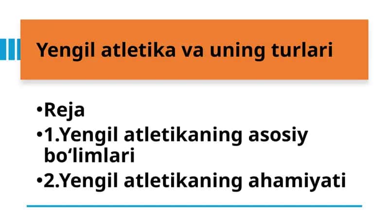 Yengil atletika va uning turlari