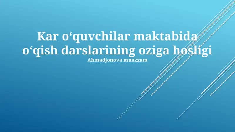 Kar oʻquvchilar maktabida oʻqish darslarining oziga hosligi