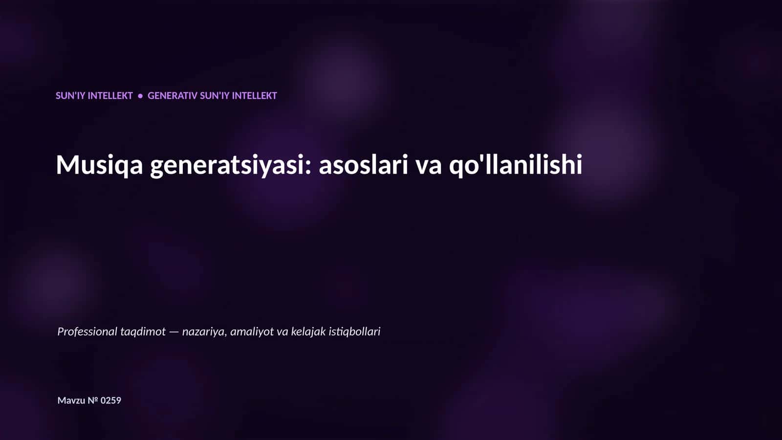 Generativ SUN'IY INTELLEKT