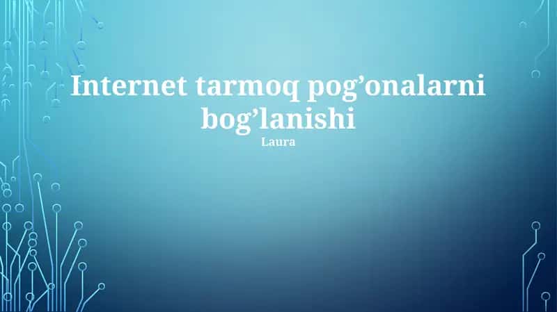 Internet Tarmoq Qatlami O'zaro Bog'lanishiga Kirish