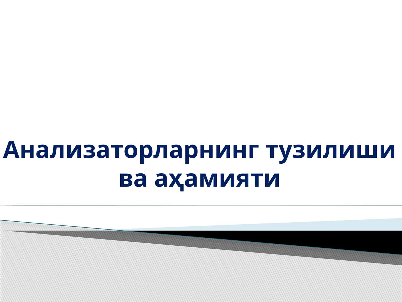 Анализаторларнинг тузилиши ва аҳамияти