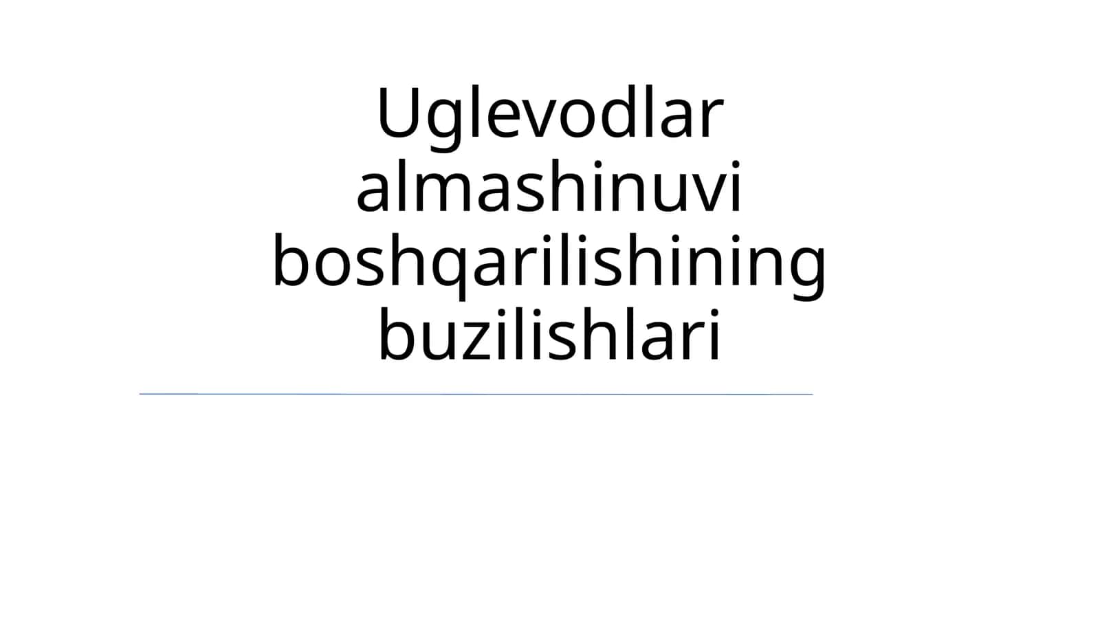 Uglevodlar almashinuvi boshqarilishining buzilishlari