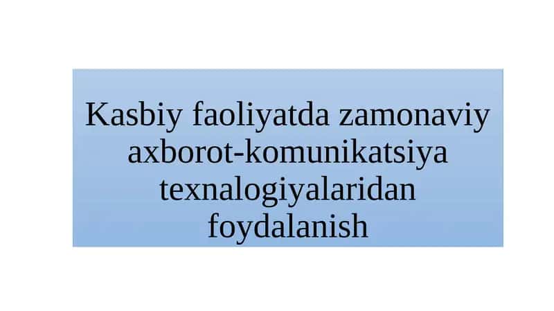 Kompyuterlashtirishni yana takomil solish va axborot kommunikatsiya texnologiyalarini joriy etish chora-tadbirlari