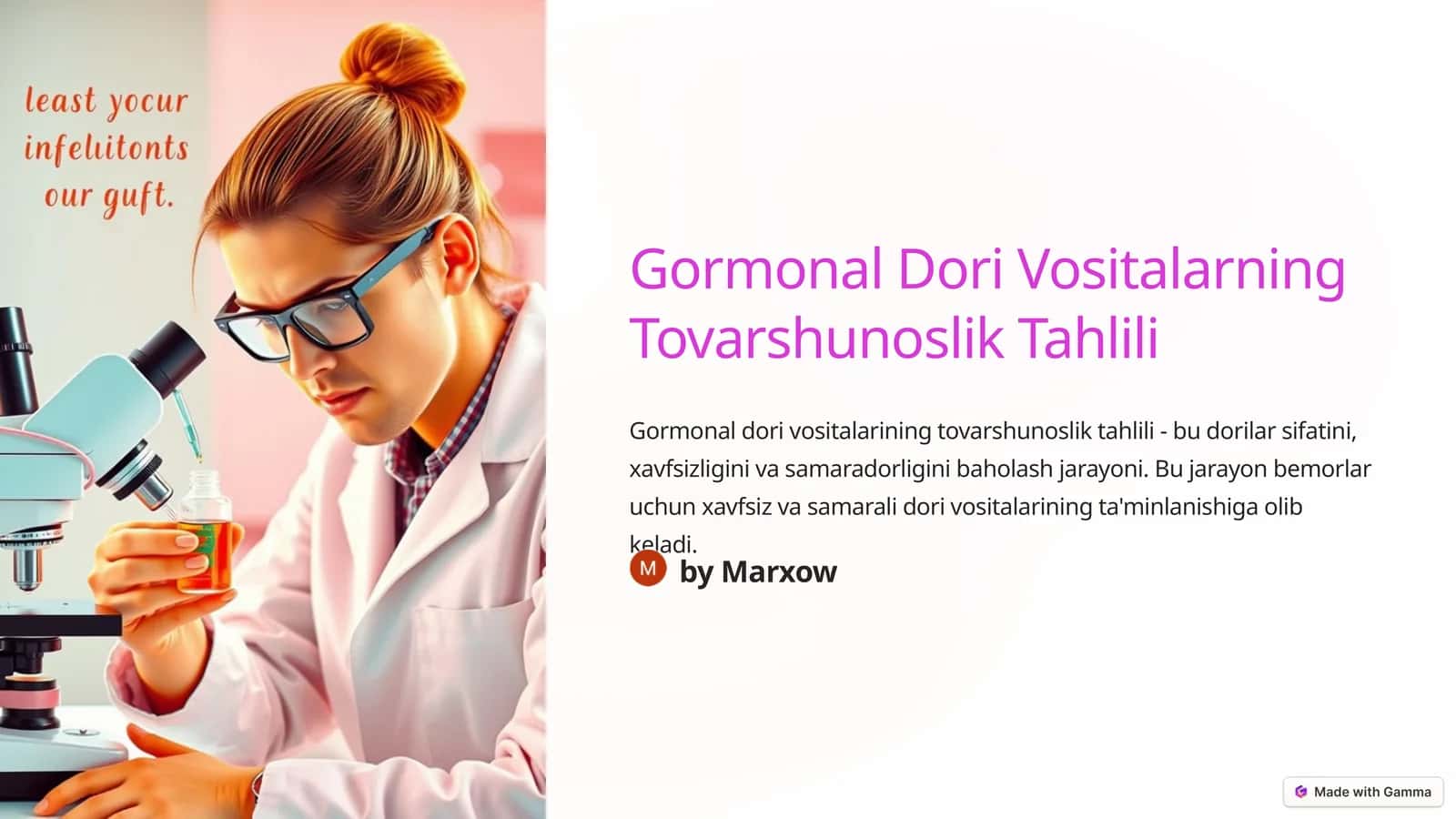 Gormonal Dori Vositalarning Tovarshunoslik Tahlili