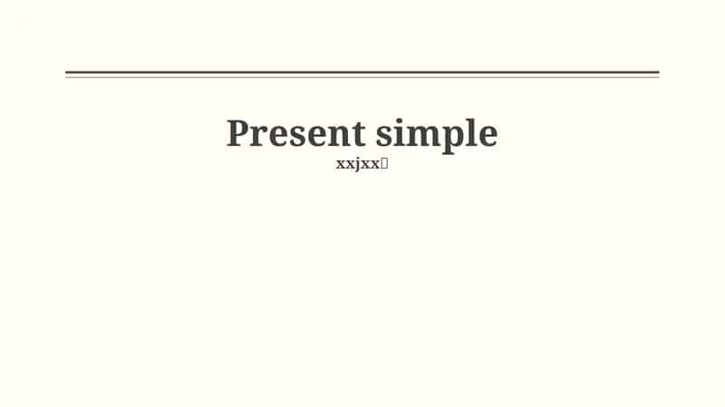Present Simple