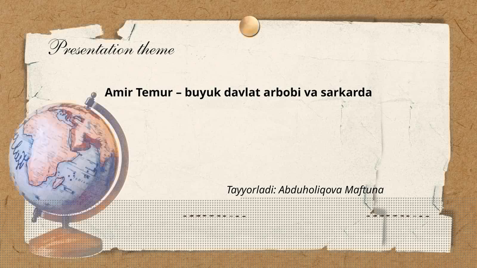 Amir Temur - buyuk davlat arbobi va sarkarda