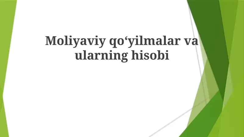 Moliyaviy investitsiyalar