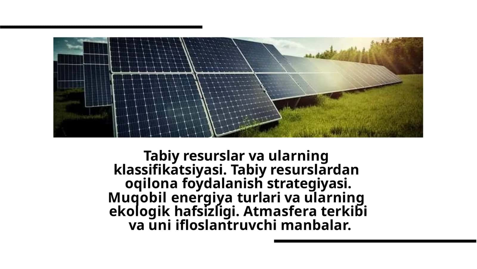 Tabiiy resurslarni boshqarishni optimallashtirish