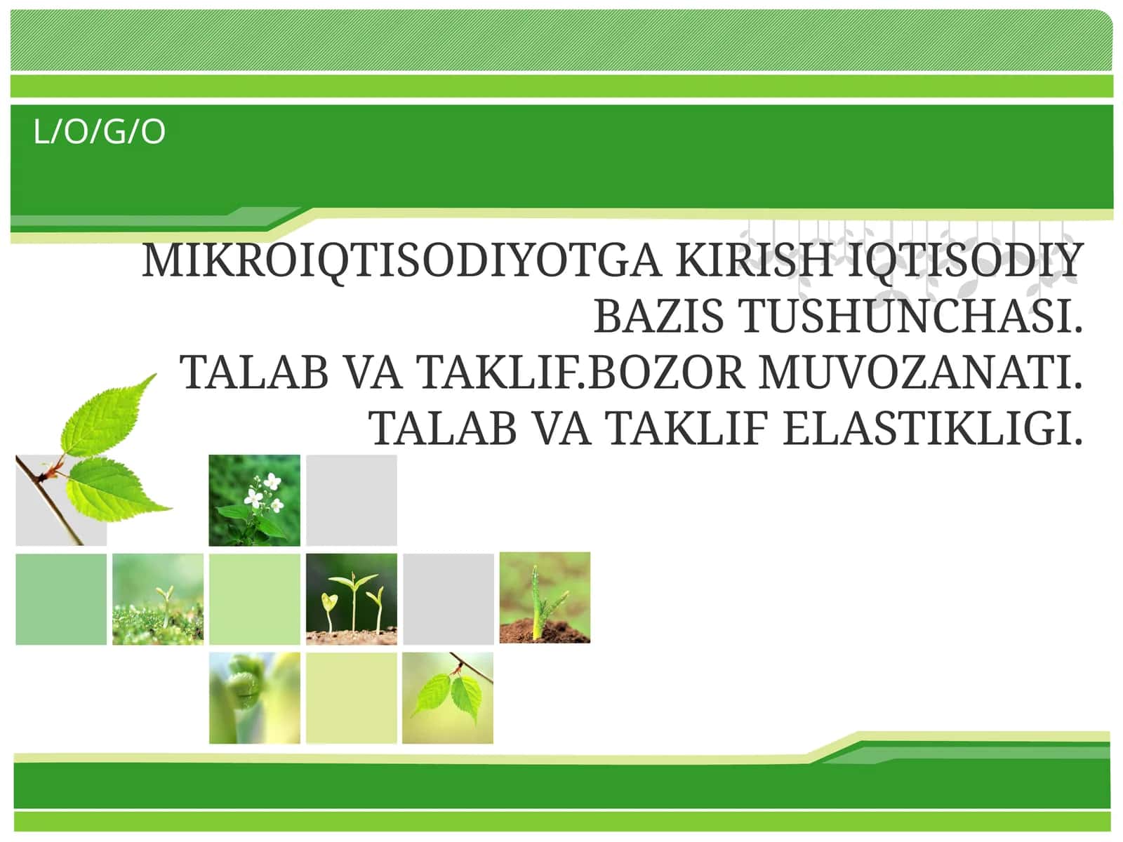 MIKROIQTISODIYOTGA KIRISH IQTISODIY BAZIS TUSHUNCHASI.TALAB VA TAKLIF. BOZOR MUVOZANATI. TALAB VA TAKLIF ELASTIKLIGI