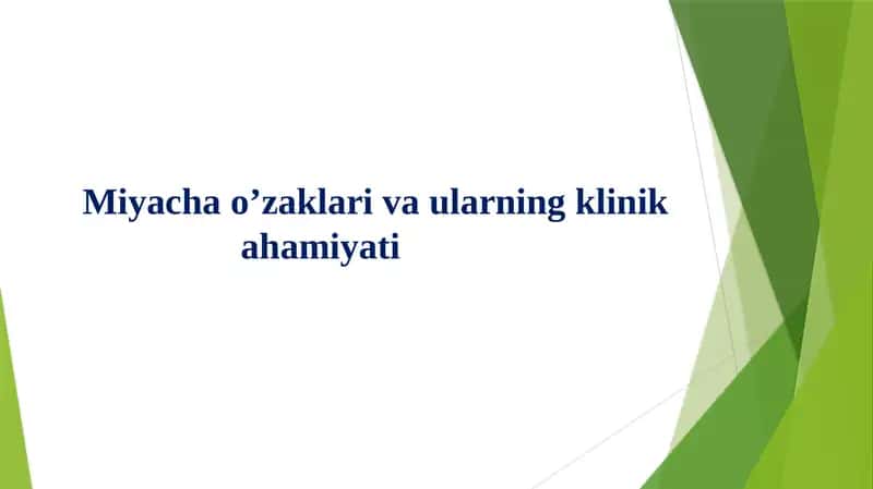 Miyacha o'zaklari va ularning klinik ahamiyati