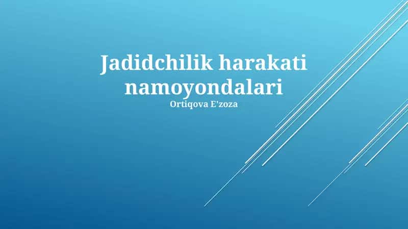 Jadidchilik harakati namoyondalari