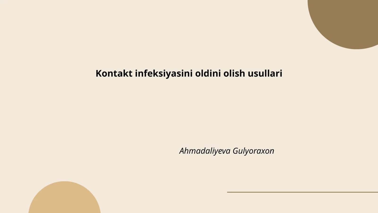 Kontakt infeksiyasini oldini olish usullari