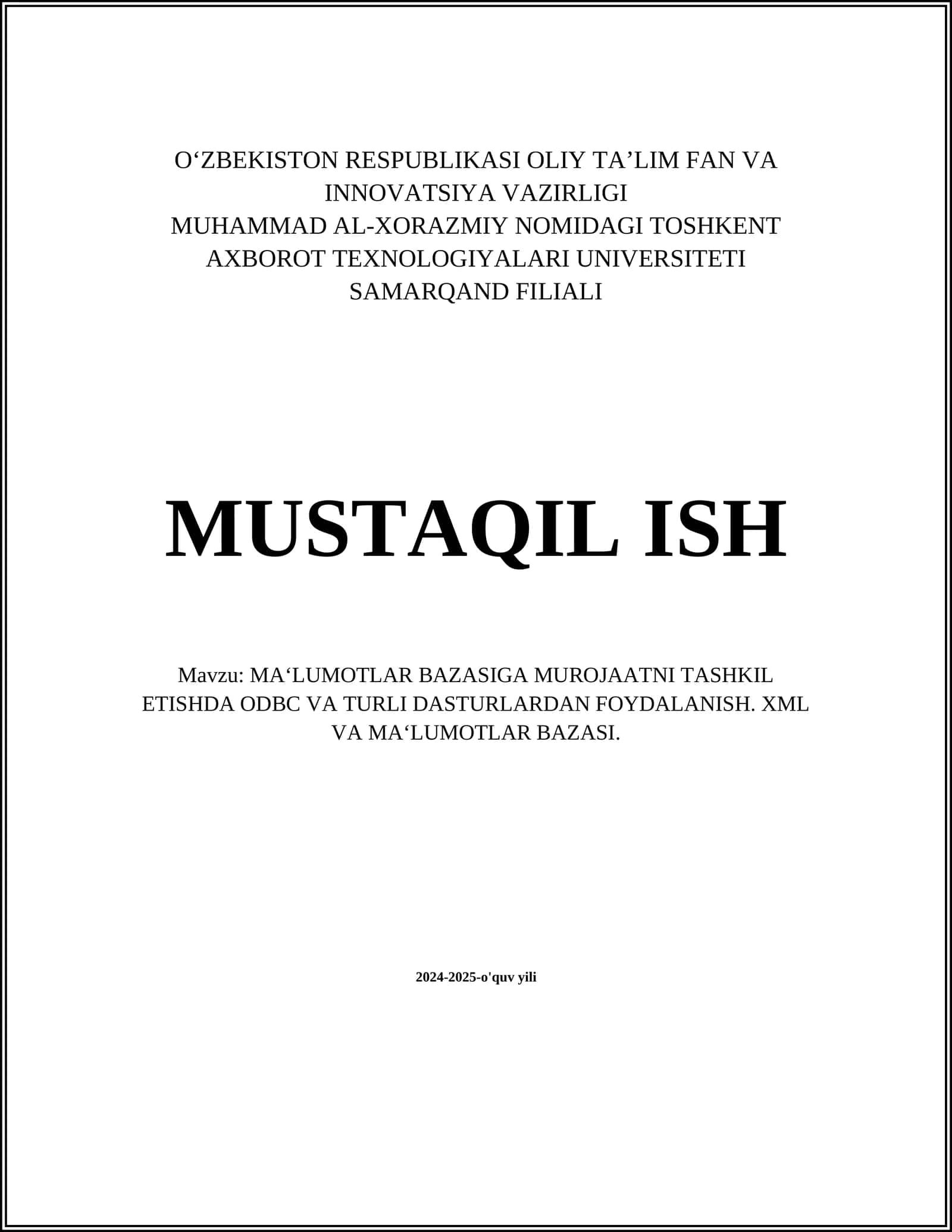 ODBC texnologiyasi