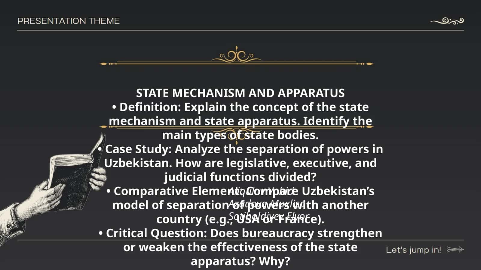 DAVLAT MEKHANIZMI VA APPARATI