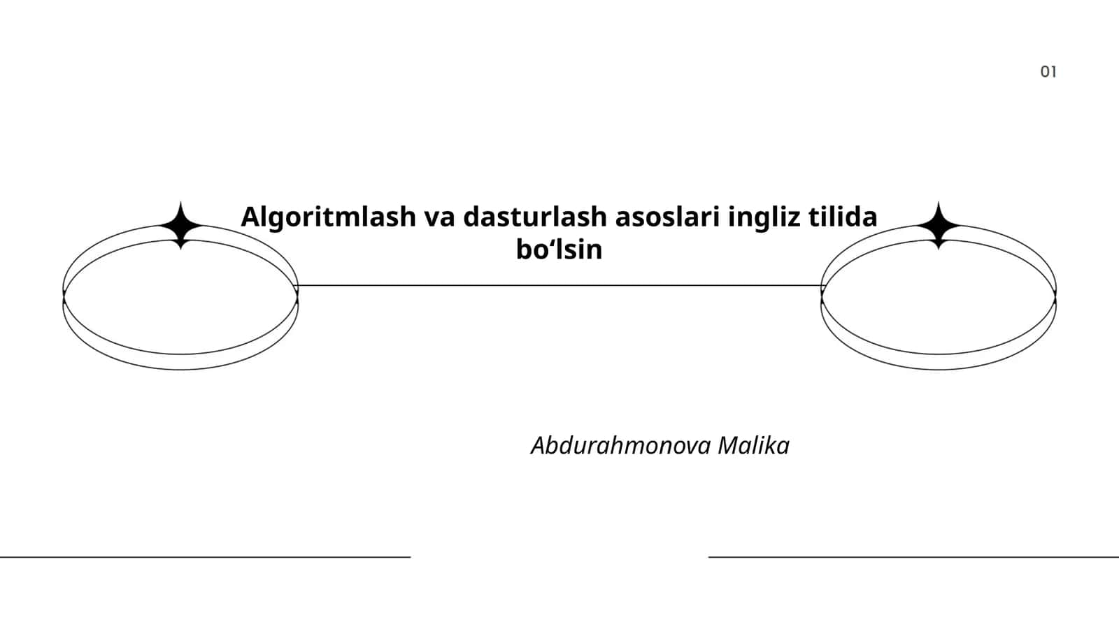Algoritmlash va dasturlash asoslari ingliz tilida boʻlsin