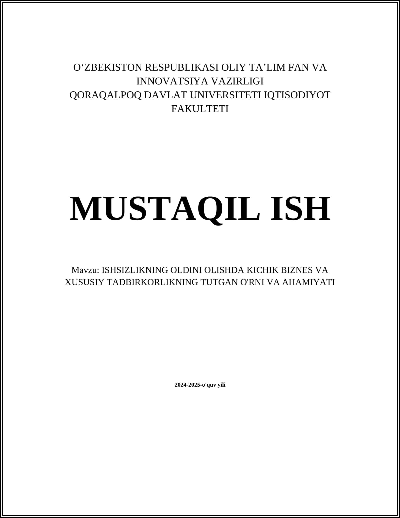 Kichik Biznes Strukturalari