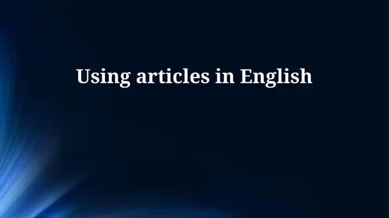 Articles in English