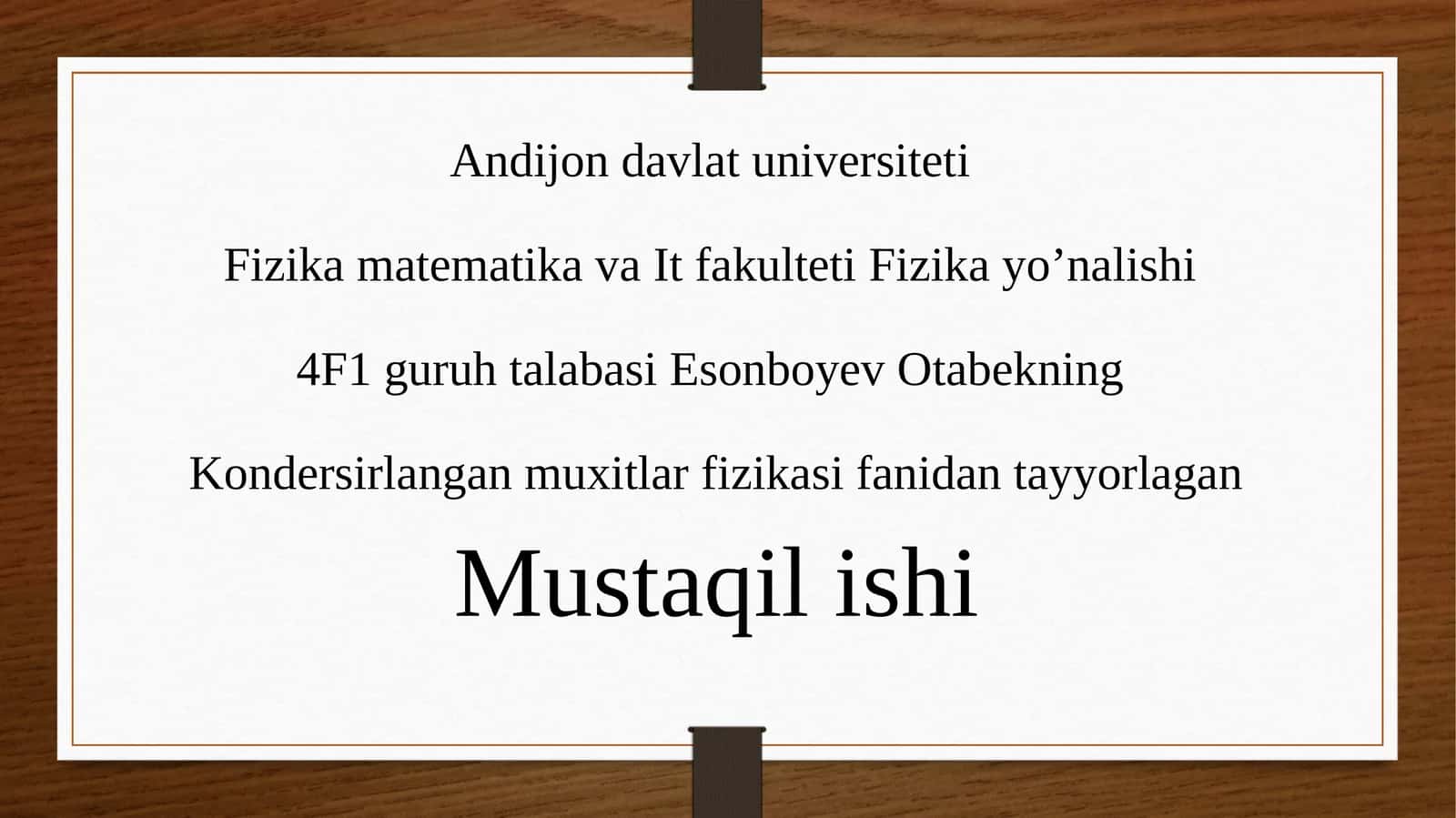 Kondersirlangan muxitlar fizikasida Fermi sathining energiyalari