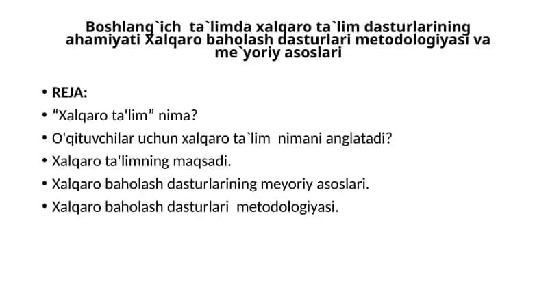 Xalqarota'limning ahamiyati