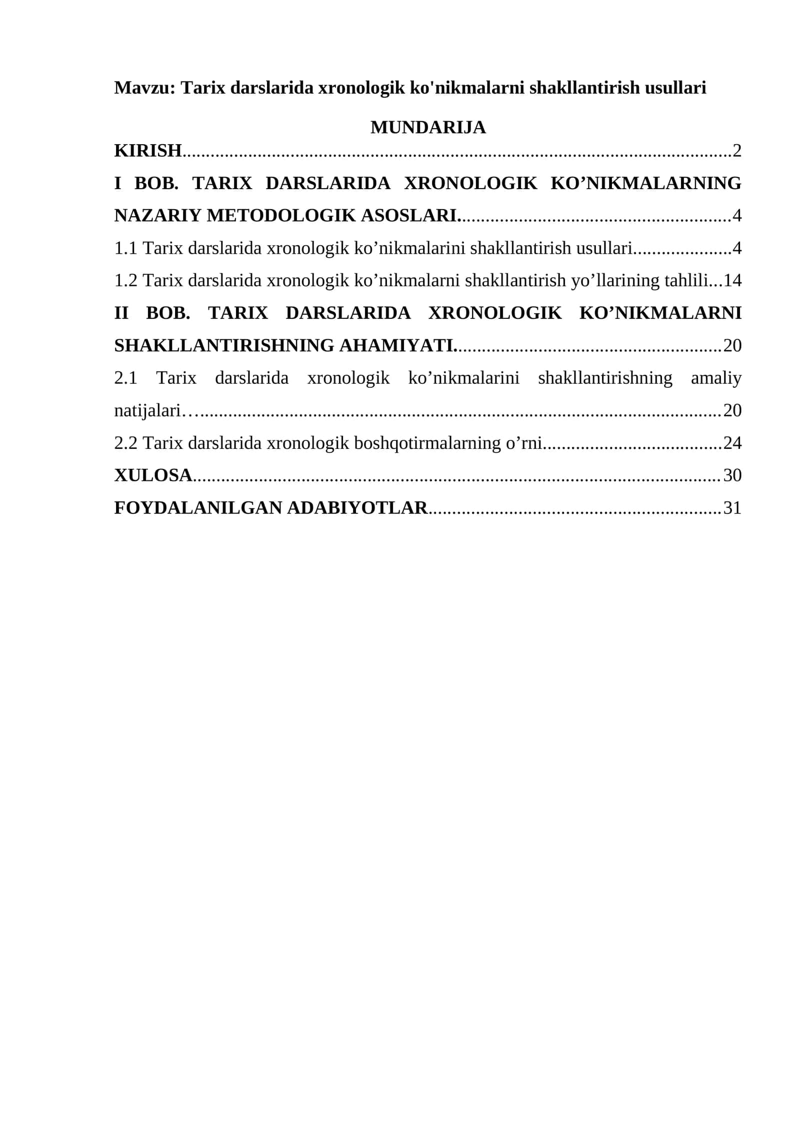 Tarix darslarida xronologik ko'nikmalarni shakllantirish usullari