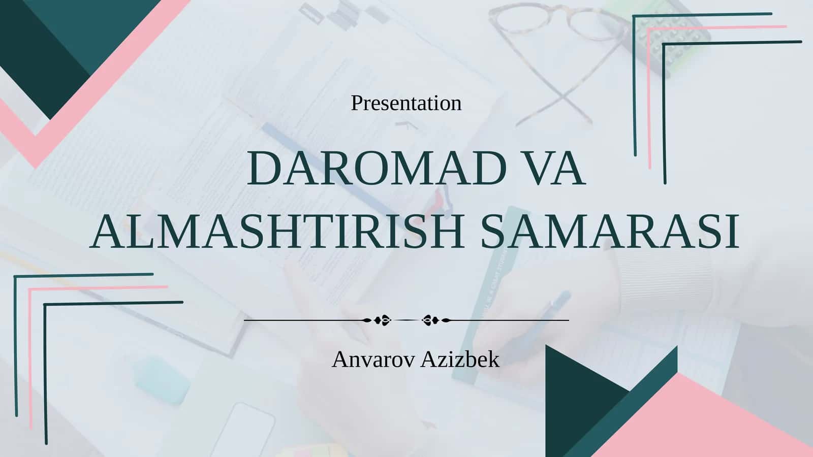 DAROMAD VA ALMASHTIRISH SAMARASI