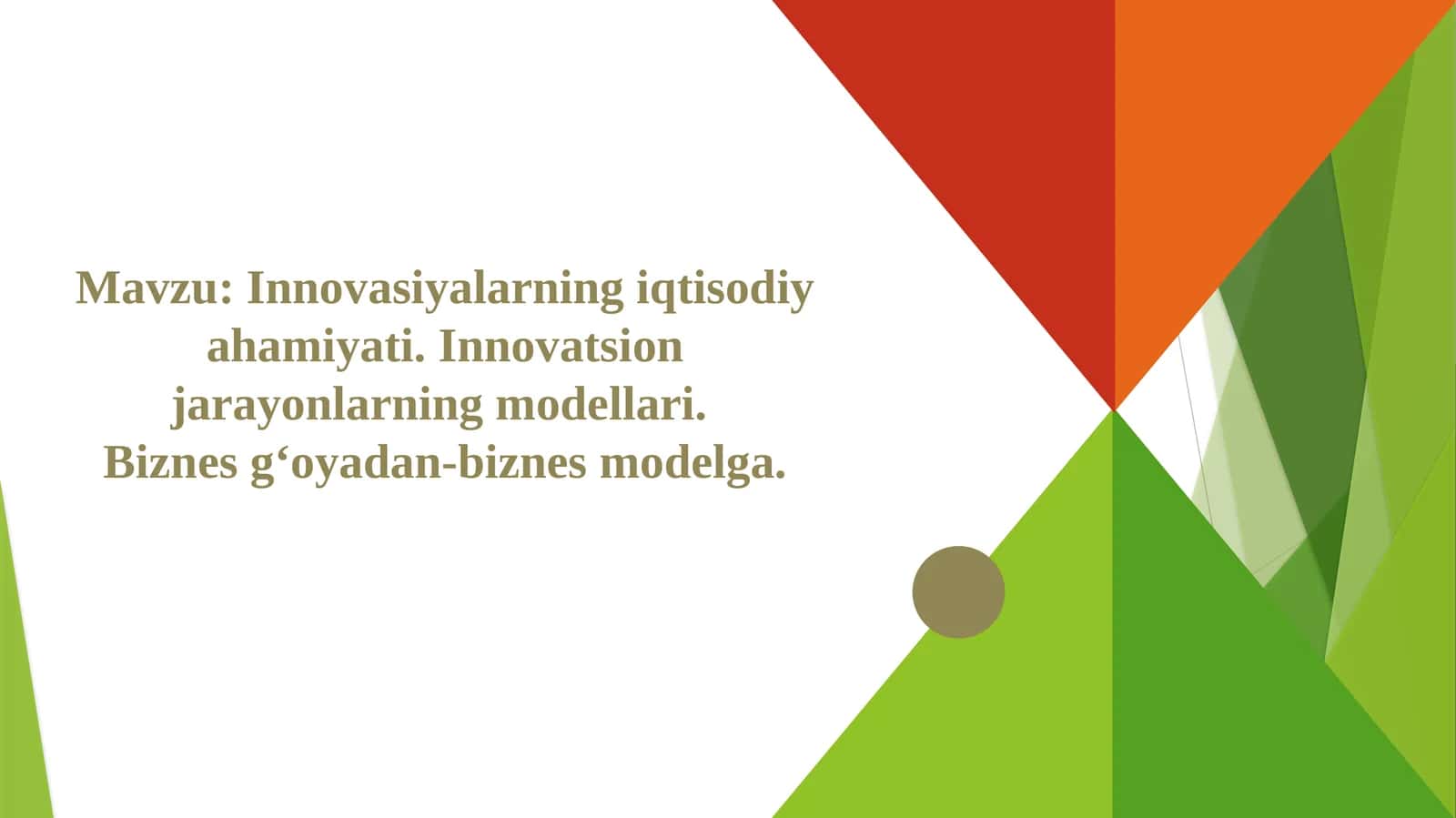 Innovasiyalarning iqtisodiy ahamiyati. Innovatsion jarayonlarning modellari