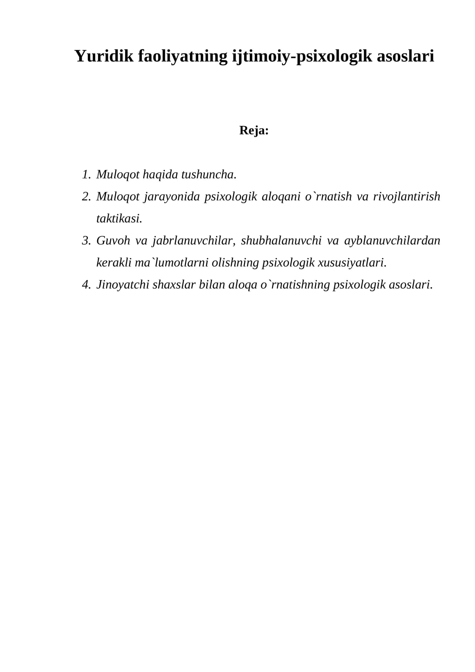 Yuridik faoliyatning ijtimoiy-psixologik asoslari
