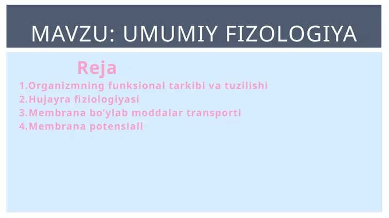 Umumiy fizologiya