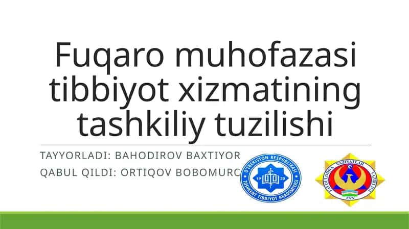 Fuqaro muhofazasi tibbiyot xizmatining tashkiliy tuzilishi