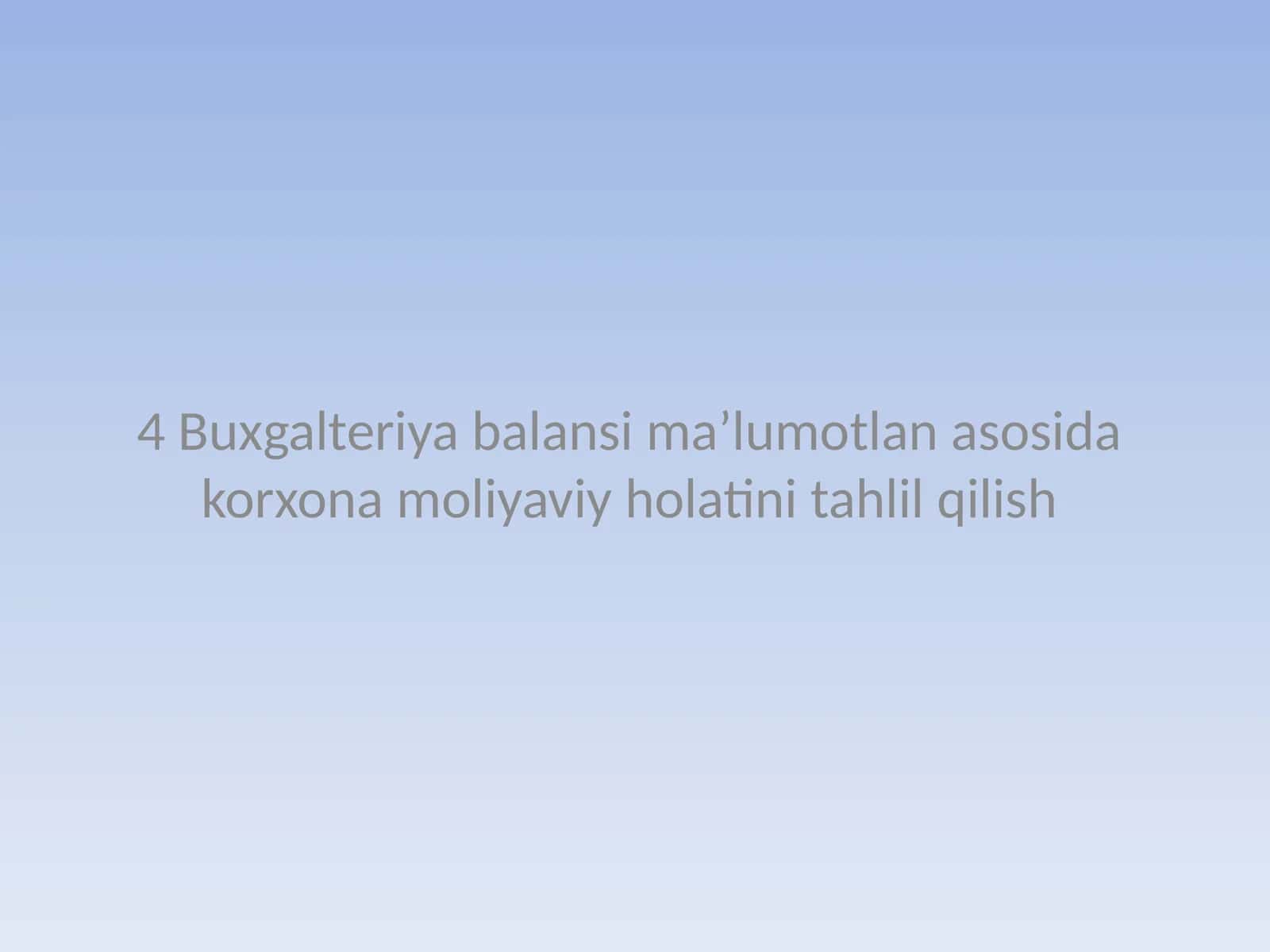 Buxgalteriya balansi tahlili